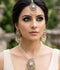 Orya Jewellery Zircon Pearl Maang Necklace Earrings Set-Champagne S15