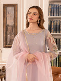 Lilac-HEM Organza Embroidered Stitched 4-Piece Suit-Zara