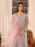 Lilac-HEM Organza Embroidered Stitched 4-Piece Suit-Zara