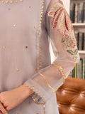 Lilac-HEM Organza Embroidered Stitched 4-Piece Suit-Zara