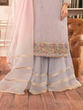 Lilac-HEM Organza Embroidered Stitched 4-Piece Suit-Zara