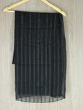 Black HEM Cotton Embroidered Stitched 3-Piece Suit-Black ChikanKari