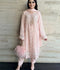 Savarna Chiffon Embellished Stitched 3-Piece Suit-Baby Pink 51