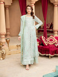 Manahil Arts Chiffon Embroidered Stitched 3-Piece Suit-Kurti-B-006-Aqua