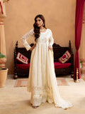 Manahil Arts Chiffon Embroidered Stitched 3-Piece Suit-Kurti-B-007-Off White