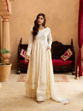 Manahil Arts Chiffon Embroidered Stitched 3-Piece Suit-Kurti-B-007-Off White
