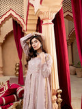 Lilac Manahil Arts Chiffon Embroidered Stitched 3-Piece Suit-Kurti-B-007-Lilac