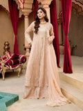 Peach Manahil Arts Chiffon Embroidered Stitched 3-Piece Suit-Kurti-B-007-Peach