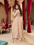 Peach Manahil Arts Chiffon Embroidered Stitched 3-Piece Suit-Kurti-B-007-Peach