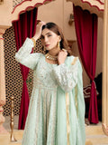 Manahil Arts Chiffon Embroidered Stitched 3-Piece Suit-Kurti-B-007-Aqua