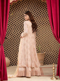 Peach Manahil Arts Chiffon Embroidered Stitched 3-Piece Suit-Kurti-B-006-Peach