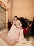 Peach Manahil Arts Chiffon Embroidered Stitched 3-Piece Suit-Kurti-B-006-Peach