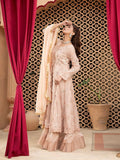 Peach Manahil Arts Chiffon Embroidered Stitched 3-Piece Suit-Kurti-B-006-Peach