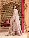 Lilac Manahil Arts Chiffon Embroidered Stitched 3-Piece Suit-Kurti-B-006-Lilac