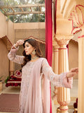 Lilac Manahil Arts Chiffon Embroidered Stitched 3-Piece Suit-Kurti-B-006-Lilac