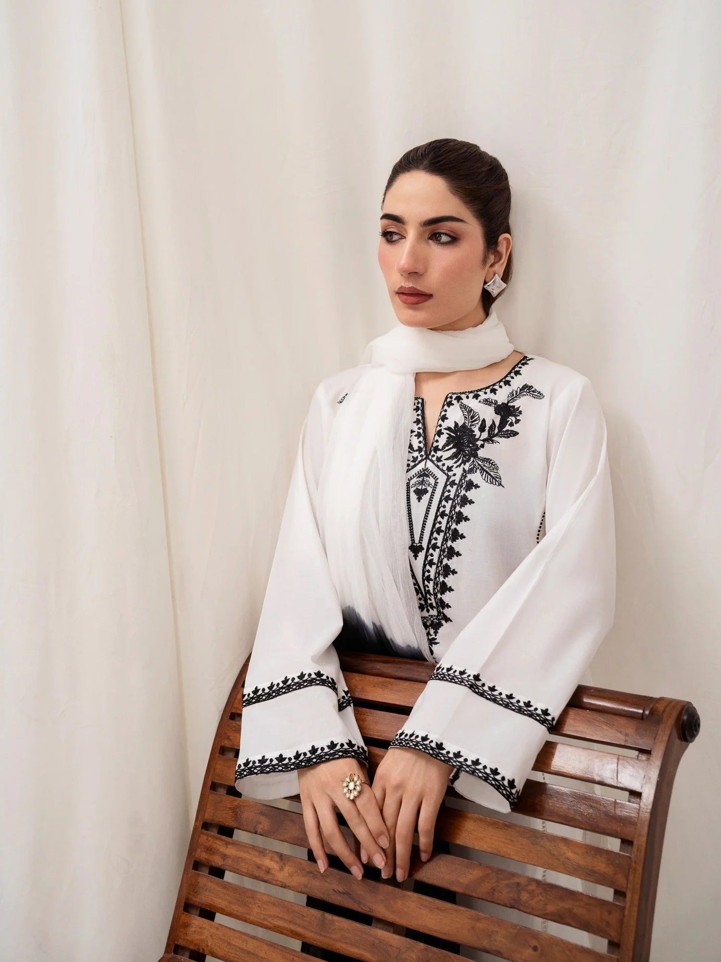 HEM Lawn Cotton Embroidered Stitched 3-Piece Suit-Zebra