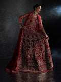 Red Enzo Reve Dore Raw Net Embellished Unstitched Lehnga Set-Eloure