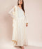 Manahil Arts Chiffon Embroidered Stitched 3-Piece Suit-Kurti 099-Off White
