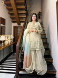 Ivory-HEM Organza Embellished Sharara-Leela