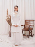 White-HEM Lawn Cotton Embroidered Stitched 3-Piece Suit-Star Bust