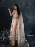 Peach Enzo Reve Dore Raw Organza Embellished Stitched 3-Piece Suit-Liora