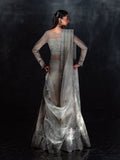 Silver Enzo Reve Dore Raw Organza Embellished Unstitched 3-Piece Suit-Silva
