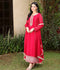 Manahil Arts Chiffon Embellished Stitched 3-Piece Suit-Kurti 123-Shocking Pink