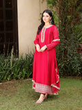 Manahil Arts Chiffon Embellished Stitched 3-Piece Suit-Kurti 123-Shocking Pink