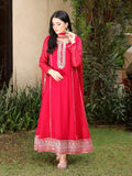 Manahil Arts Chiffon Embellished Stitched 3-Piece Suit-Kurti 123-Shocking Pink