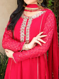 Manahil Arts Chiffon Embellished Stitched 3-Piece Suit-Kurti 123-Shocking Pink