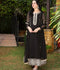 Manahil Arts Chiffon Embellished Stitched 3-Piece Suit-Kurti 123-Black