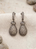Orya Jewellery Zircon Drop Earrings-Black Champagne E42