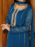 Manahil Arts Chiffon Embellished Stitched 3-Piece Suit-Kurti 123-Zinc
