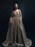 Brown Enzo Reve Dore Net Embellished Unstitched Lehnga Set-Aurora