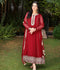 Manahil Arts Chiffon Embellished Stitched 3-Piece Suit-Kurti 123-Maroon