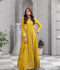 Manahil Arts Chiffon Embroidered Stitched 3-Piece Suit-Kurti 099-Mustard
