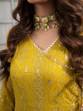 Manahil Arts Chiffon Embroidered Stitched 3-Piece Suit-Kurti 099-Mustard