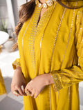 Manahil Arts Chiffon Embroidered Stitched 3-Piece Maxi-Kurti 106-Mustard