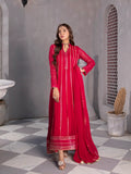 Pink Manahil Arts Chiffon Embroidered Stitched 3-Piece Maxi-Kurti 106-Shocking Pink