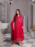 Pink Manahil Arts Chiffon Embroidered Stitched 3-Piece Maxi-Kurti 106-Shocking Pink