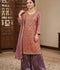 Savarna Chiffon Embroidered Sharara-Tea Pink 52