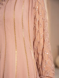 Pink HEM Chiffon Embellished Maxi-Kashish-Baby Pink