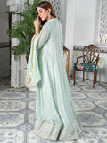 Mint Green HEM Chiffon Embellished Maxi-Kashish-Baby Pink