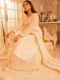 White Manahil Arts Chiffon Embroidered Stitched 3-Piece Maxi-Kurti 108