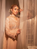 Peach Manahil Arts Chiffon Embroidered Stitched 3-Piece Maxi-Kurti 108