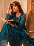 Manahil Arts Chiffon Embroidered Stitched 3-Piece Maxi-Kurti 098-Zinc