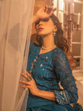 Manahil Arts Chiffon Embroidered Stitched 3-Piece Maxi-Kurti 098-Zinc