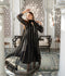 Manahil Arts Chiffon Embroidered Stitched 3-Piece Suit-Kurti 106-Black