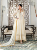 Manahil Arts Chiffon Embroidered Stitched 3-Piece Maxi-Kurti 106-Off White 