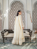 Manahil Arts Chiffon Embroidered Stitched 3-Piece Maxi-Kurti 106-Off White 